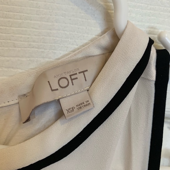 Ann Taylor Loft White Tank Black Tie Size XSP - Picture 3 of 4